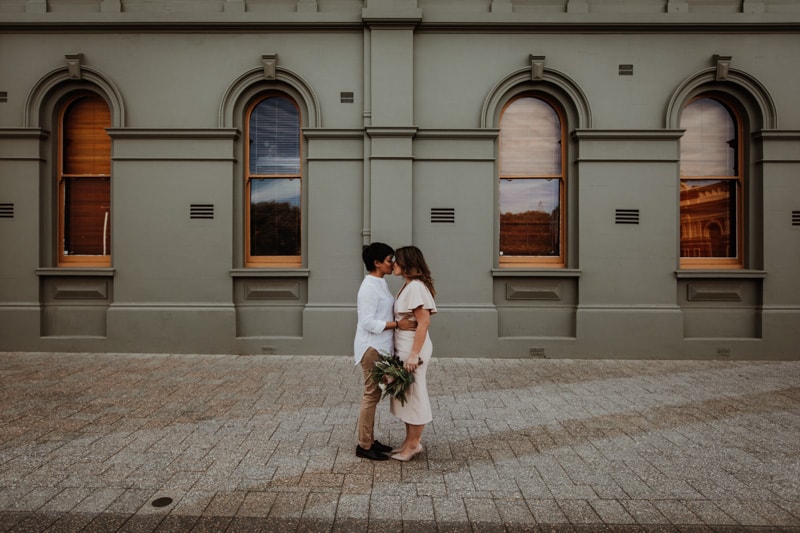 two brides at elopement in perth 