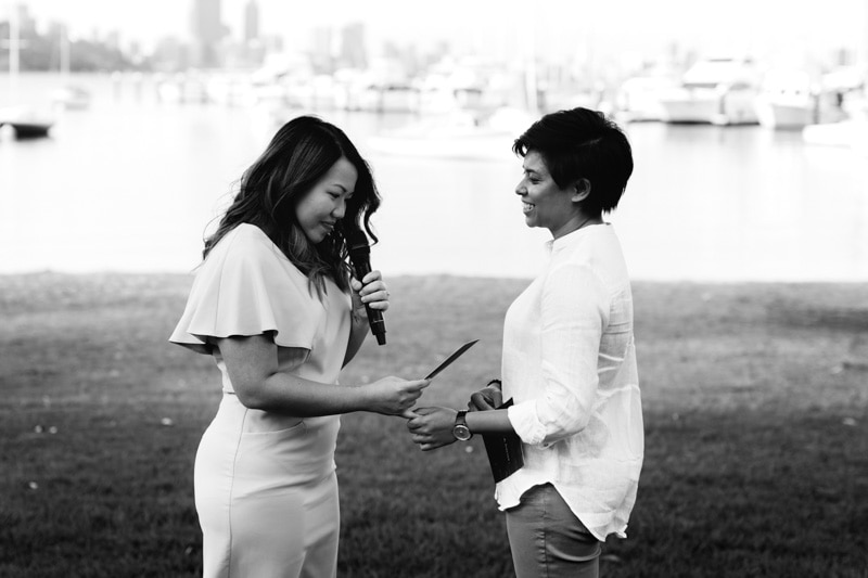 two brides at small elopement ceremony in perth 